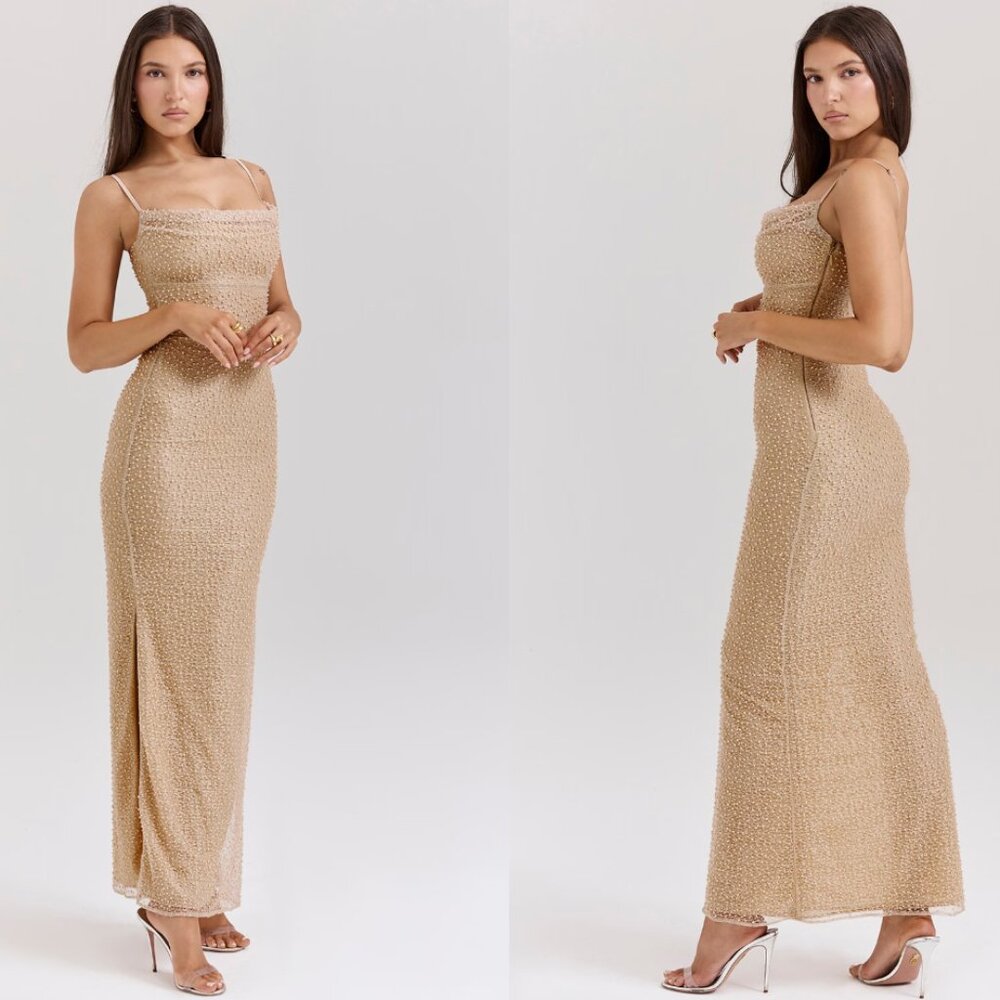 HOUSE OF CB 'Calla' Seapearl Embellished Maxi Dress NWT - Picture 3 of 11